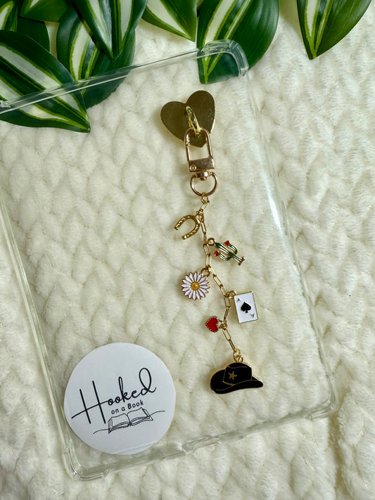 Kindle / E-Reader Charm Chain - Black Cowboy Romance
