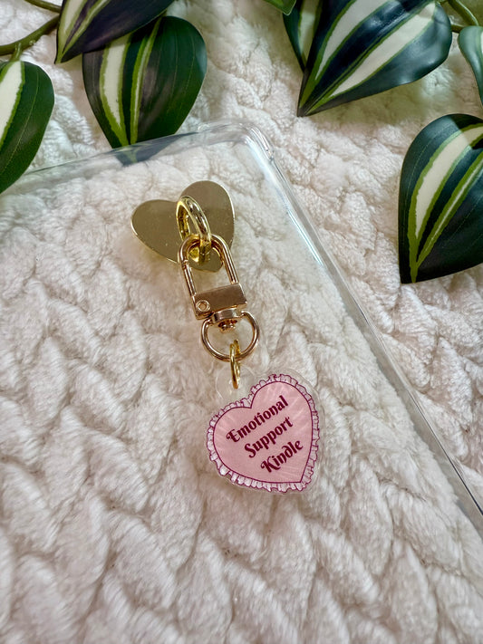 Kindle / E-Reader Charm Clip On - Emotional Support Kindle