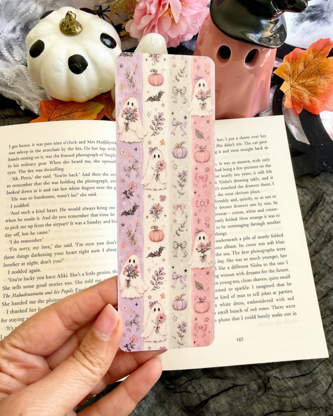 Pastel Autumn Coquette Ghosts Bookmark