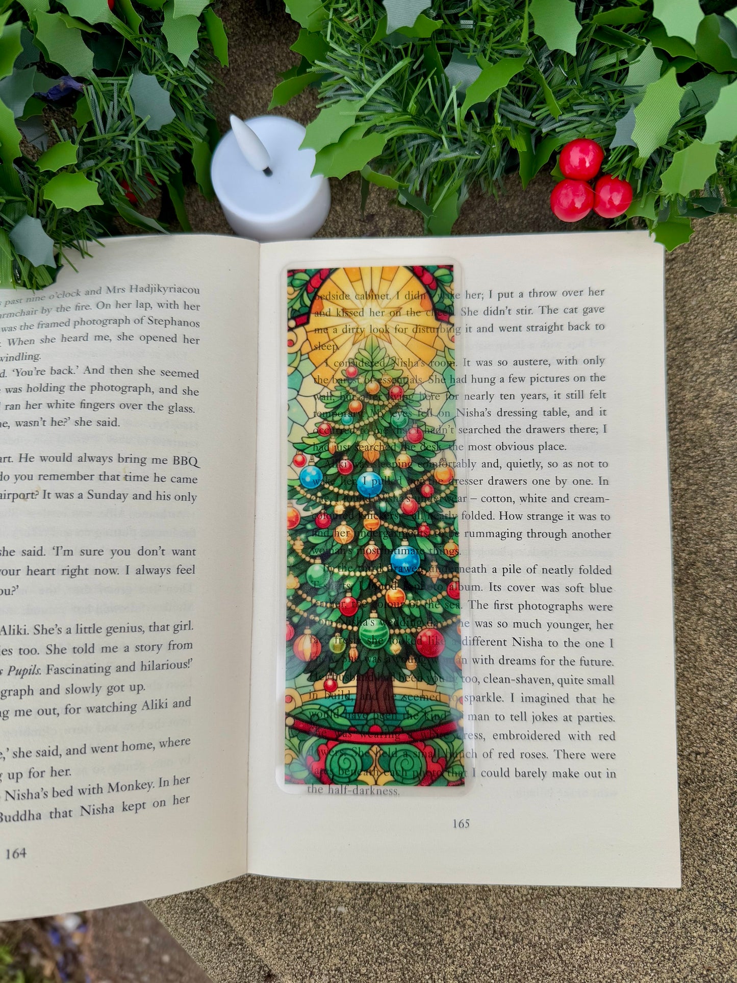 Stained Glass Style  Christmas Tree Bookmark