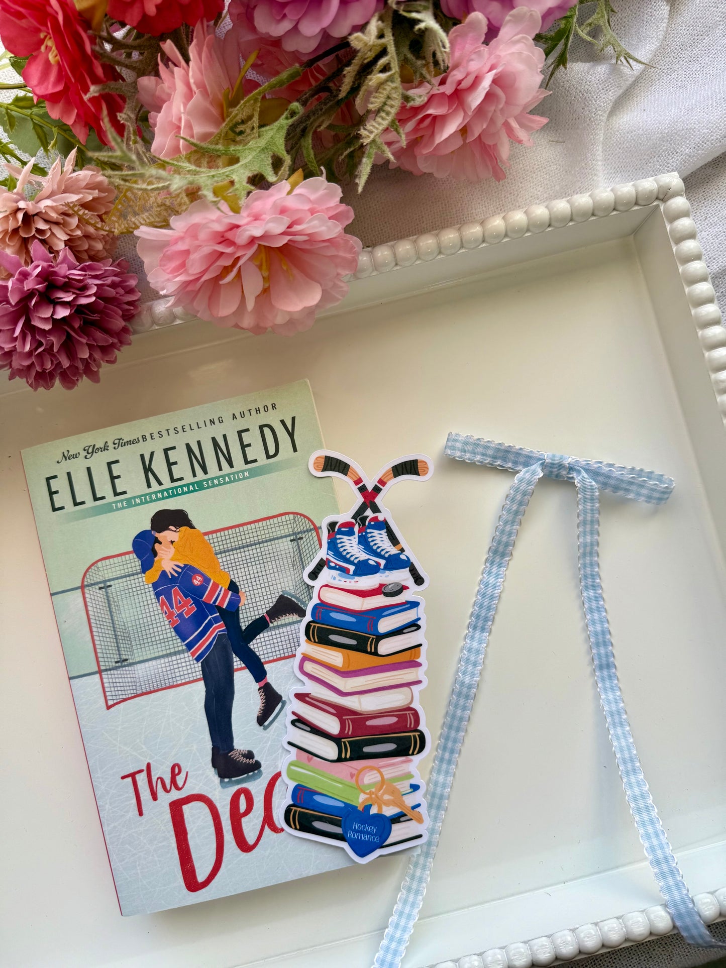 Hockey Romance Die Cut Bookmark