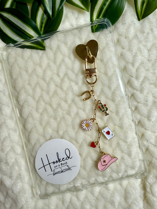 Kindle / E-Reader Charm Chain - Pink Cowboy Romance