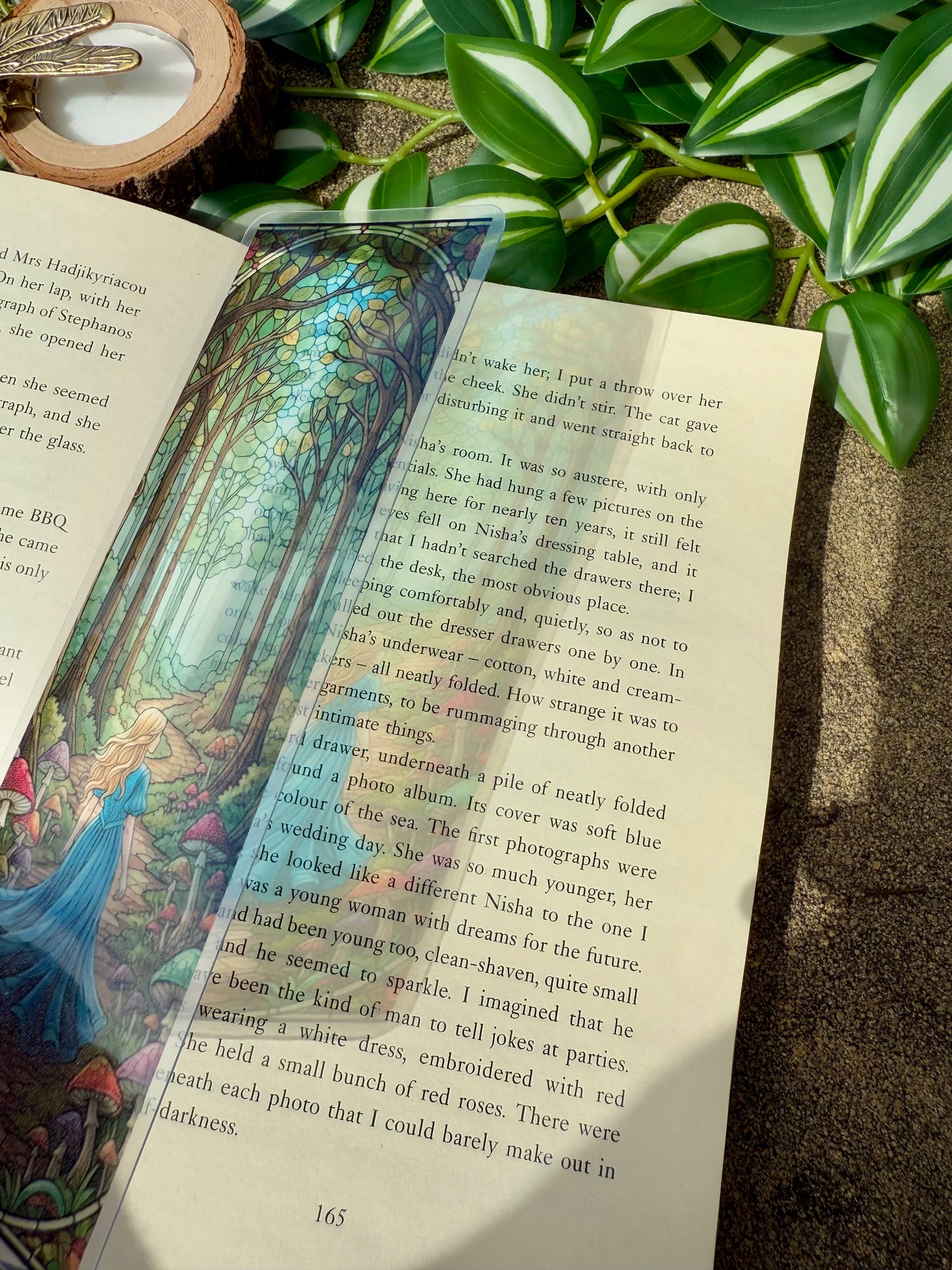 Stained Glass Style Girl in Forest Bookmark