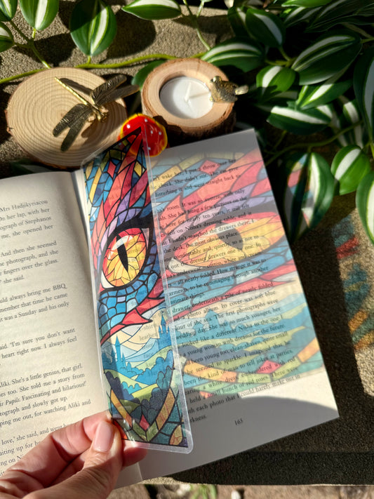 Stained Glass Style Dragon Eye Bookmark