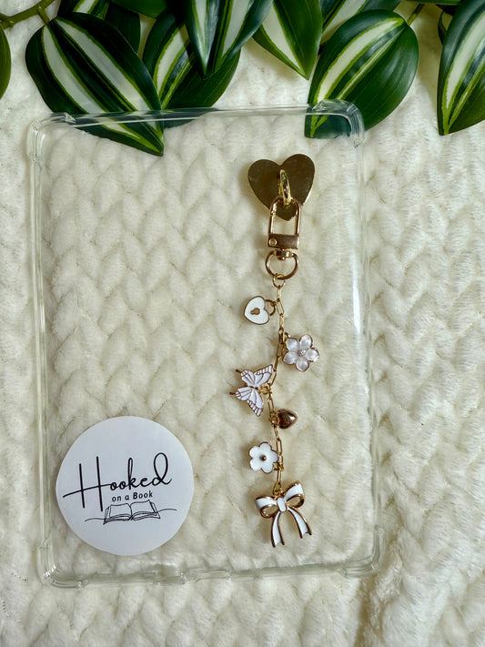 Kindle / E-Reader Charm Chain - White Coquette