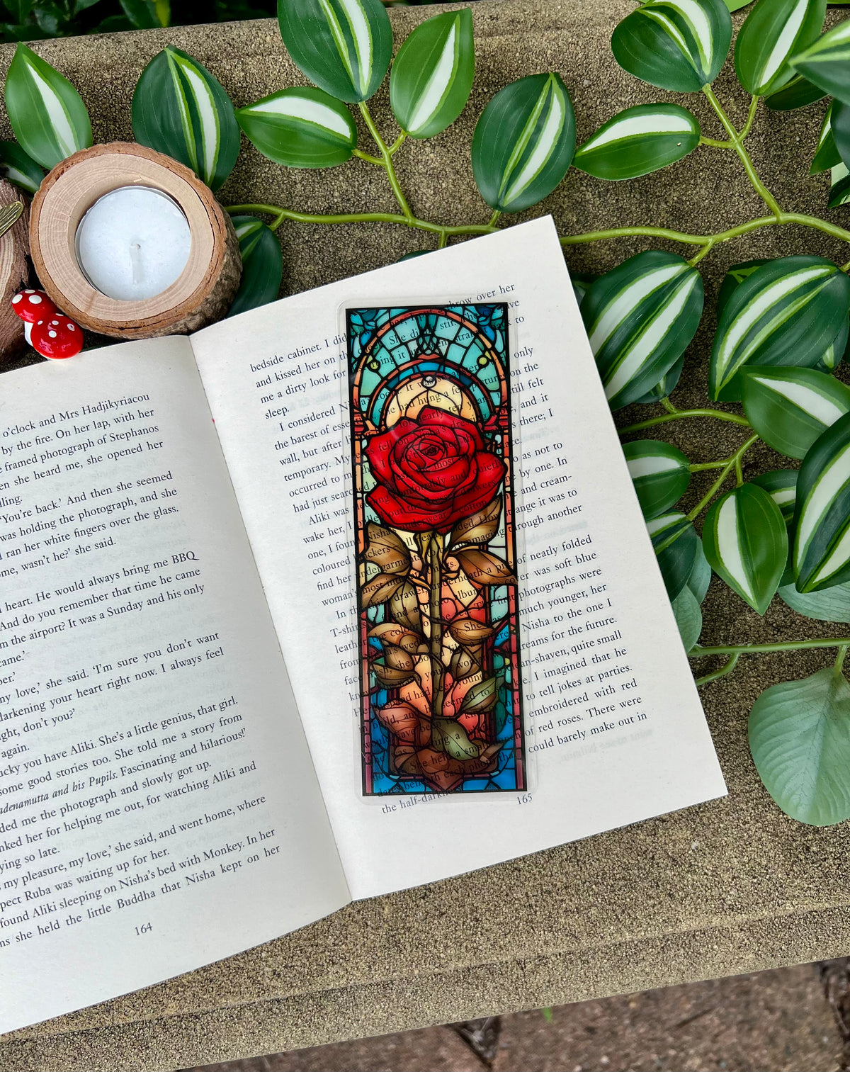Red Roses Bookmarks Stained Glass Style Red Rose Bookmark – Hooked on a Book