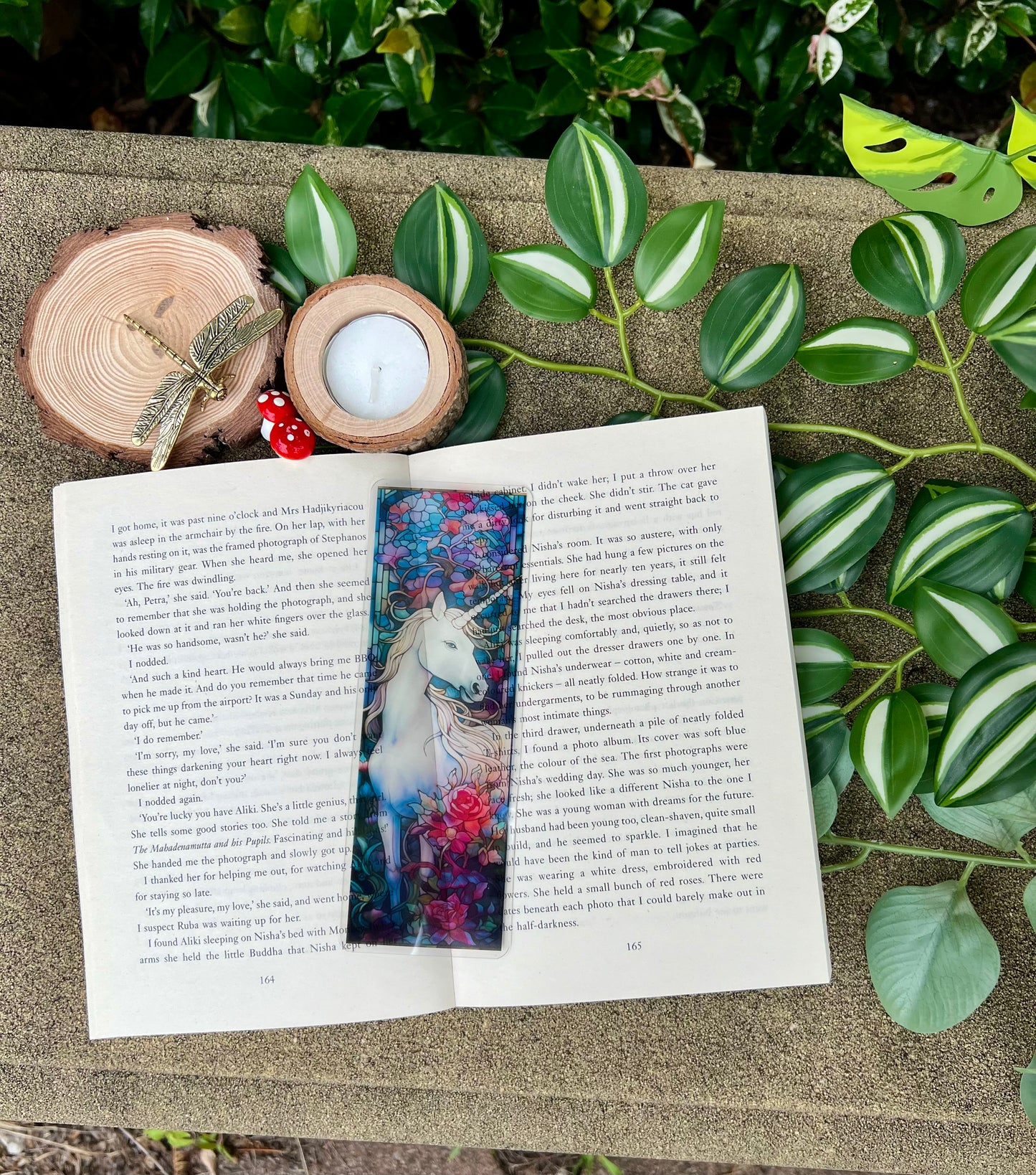 Stained Glass Style Unicorn Bookmark