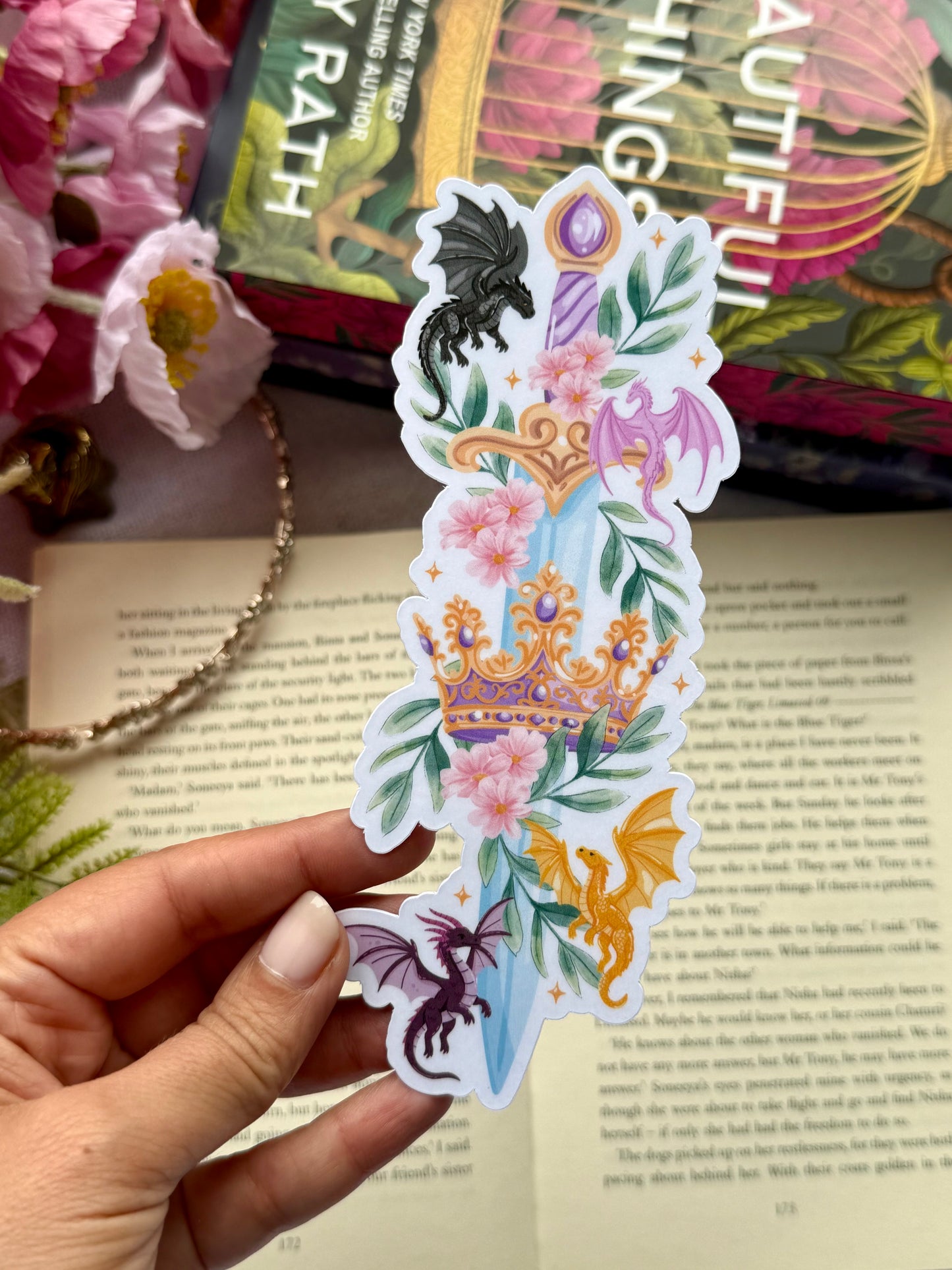 Romantasy Sword with Dragons Die Cut Bookmark
