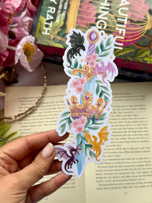 Romantasy Sword with Dragons Die Cut Bookmark