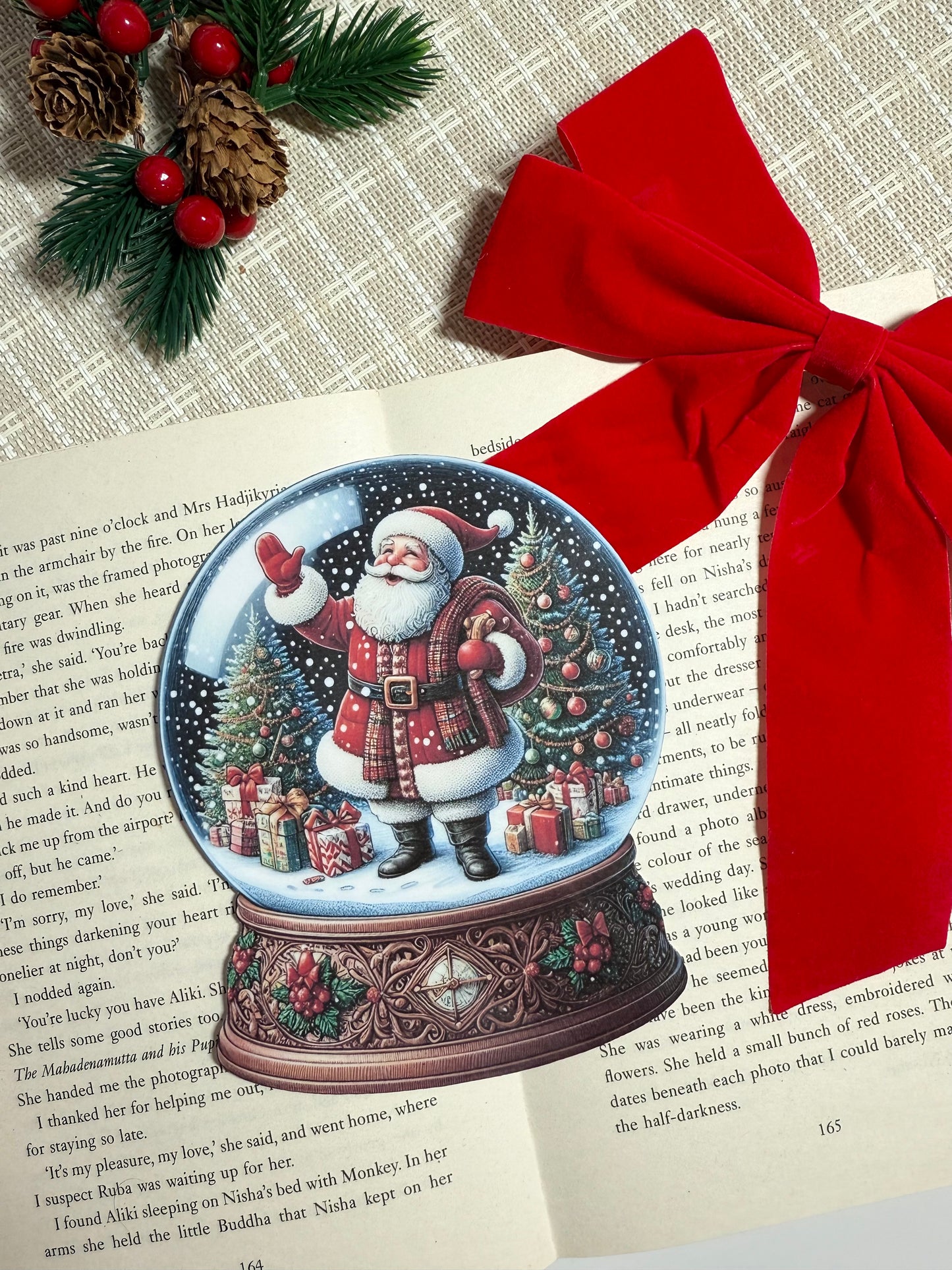 Santa Snow Globe Die-Cut Bookmark