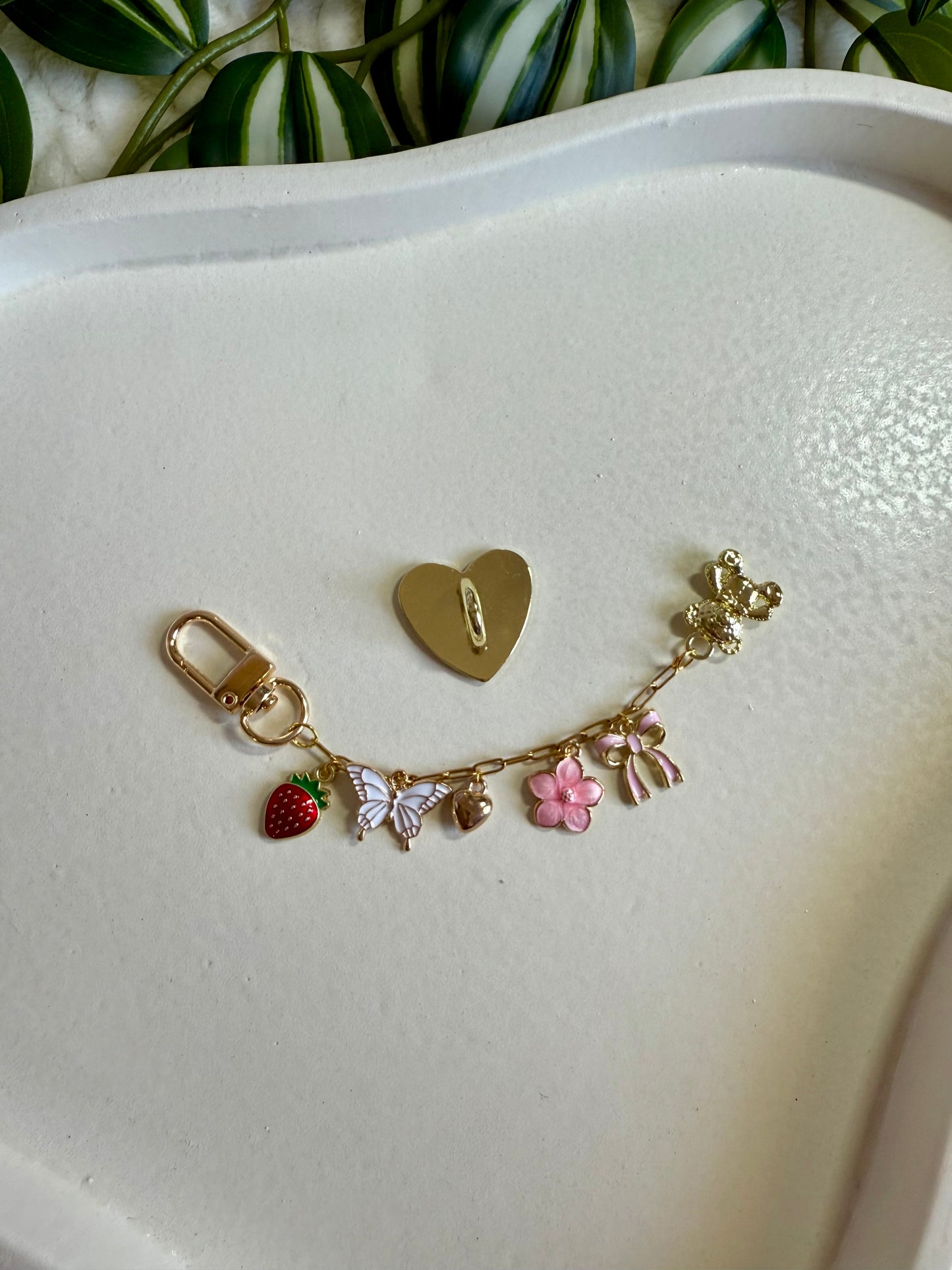 Kindle / E-Reader Charm Chain - Coquette Teddy Bear