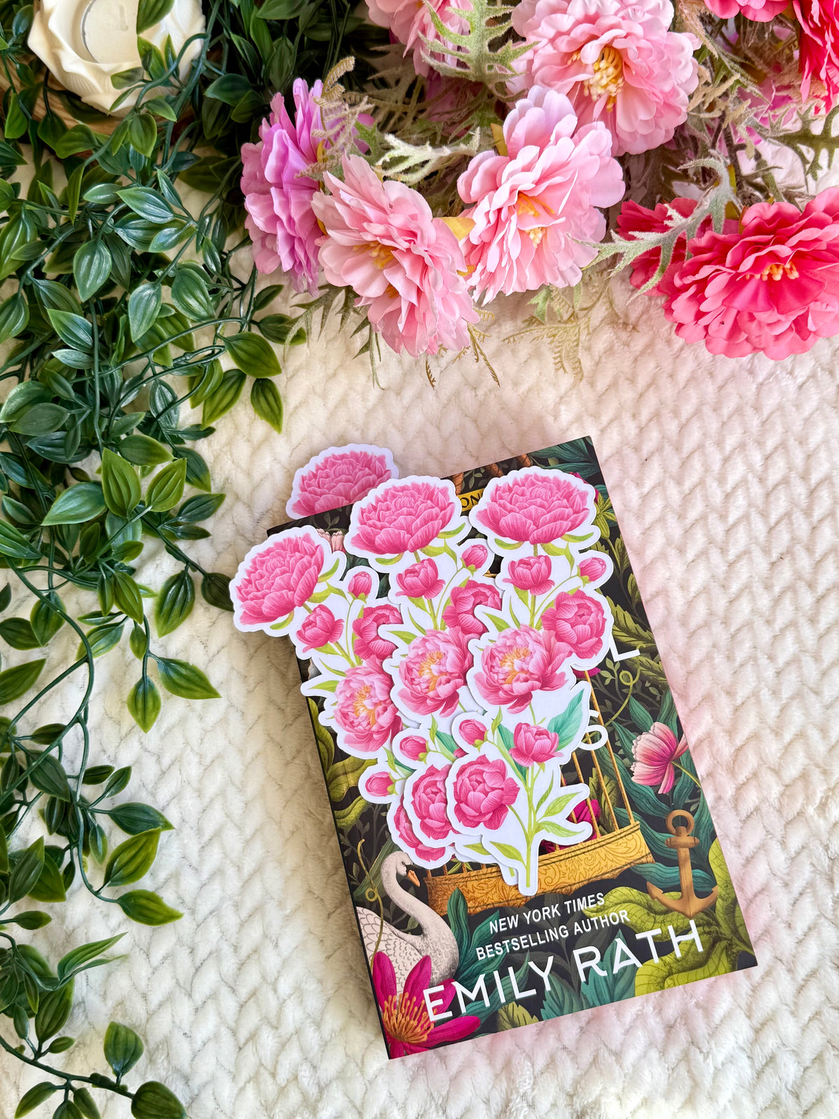 Peony Die Cut Bookmark