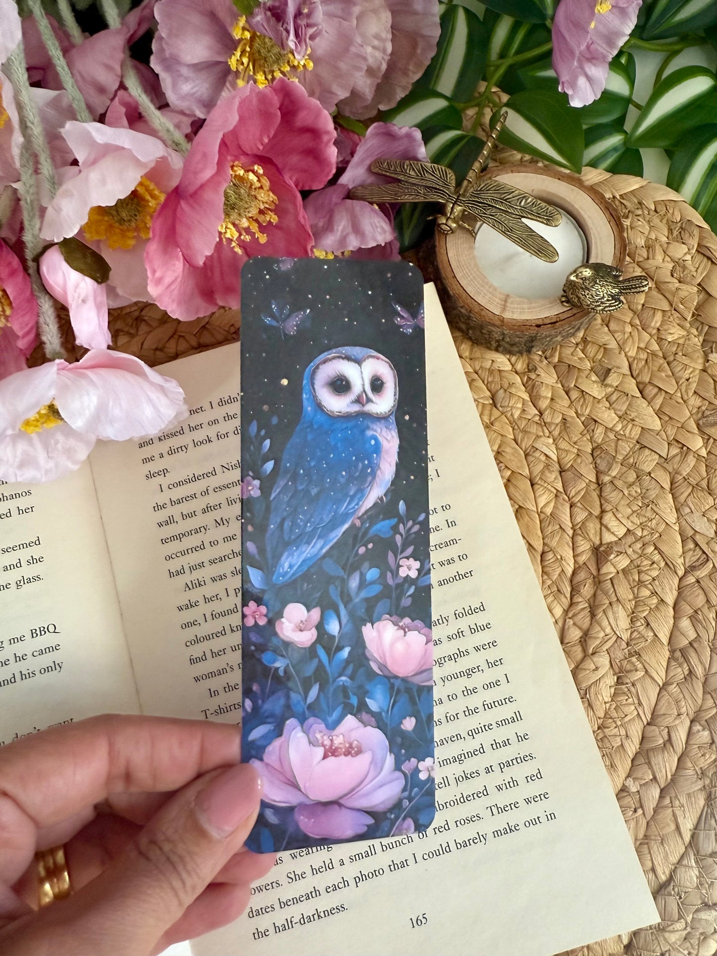 Night Floral Owl Bookmark