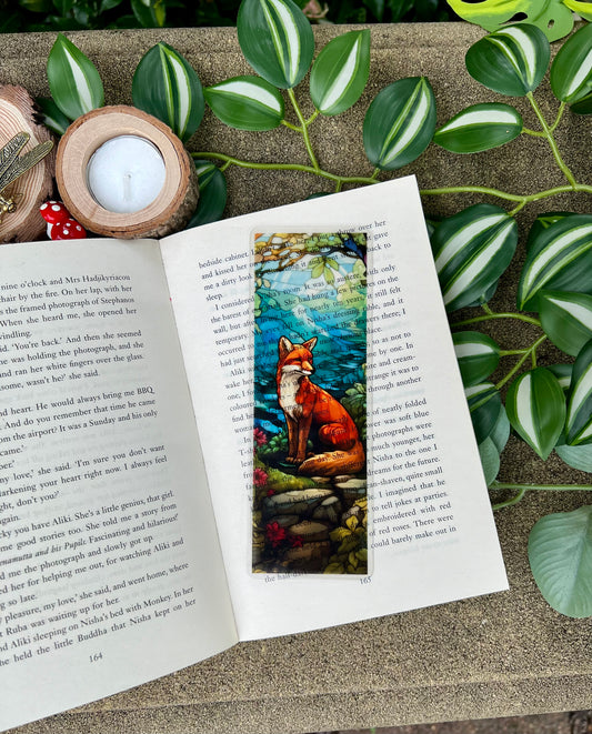 Stained Glass Style Fox Bookmark