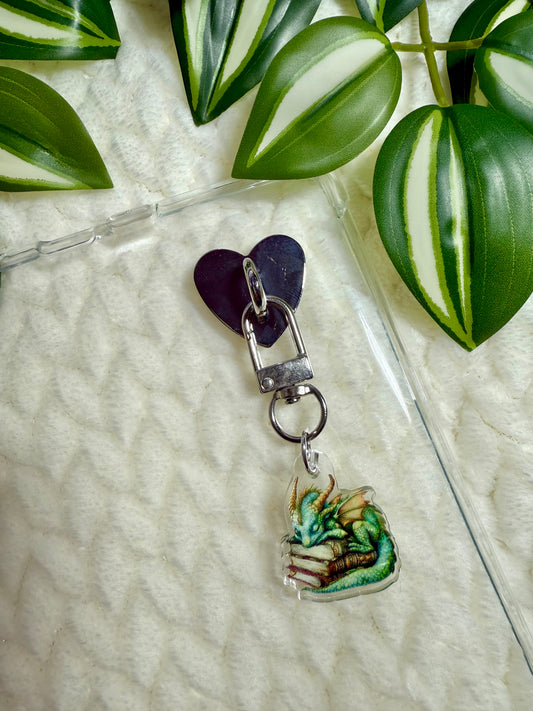 Kindle / E-Reader Charm Clip On - Book Dragon