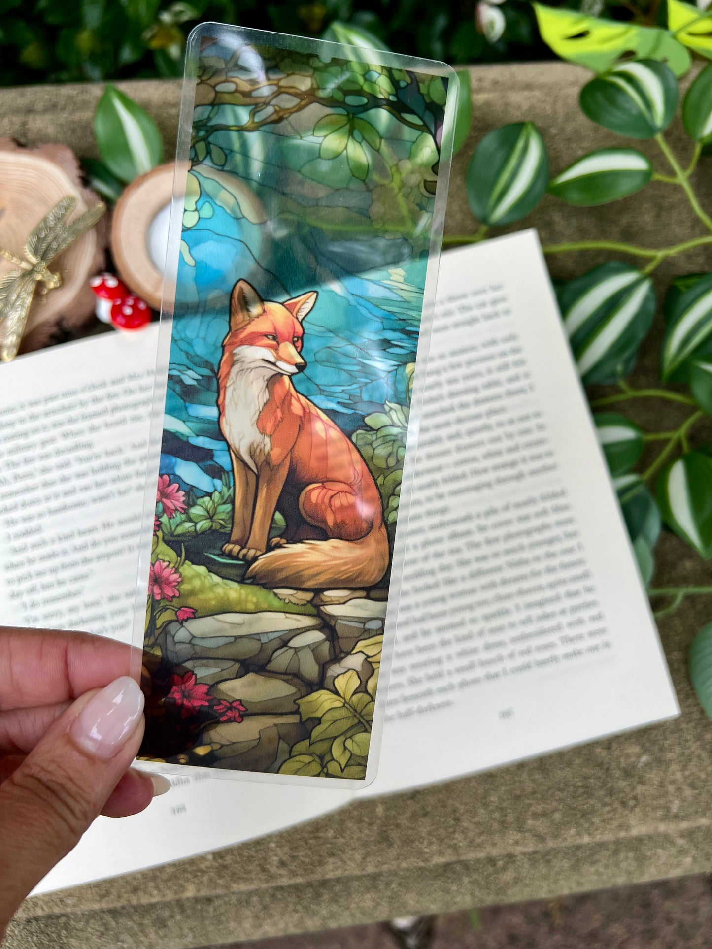 Stained Glass Style Fox Bookmark