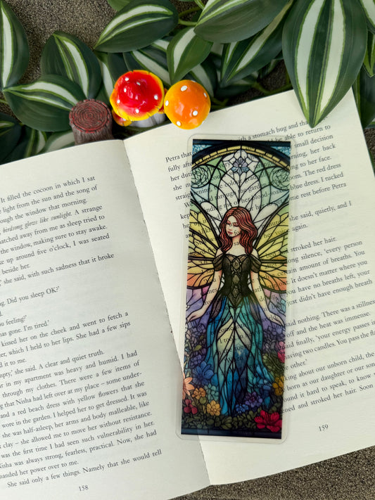 Stained Glass Style Fairy Bookmark