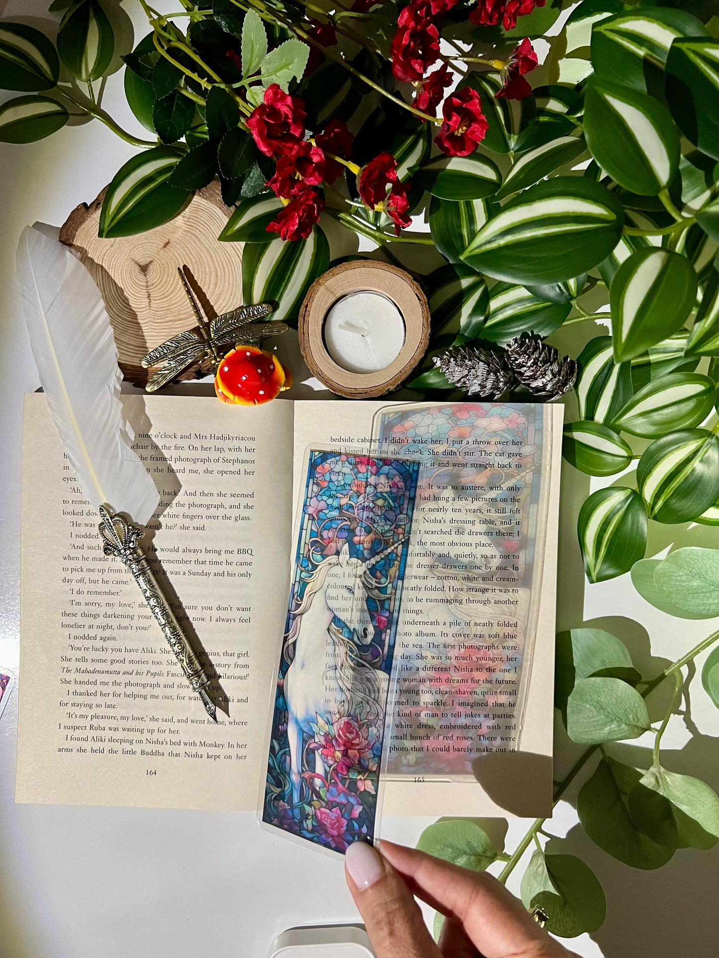 Stained Glass Style Unicorn Bookmark