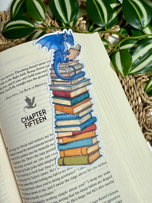 Dragon Bookstack Die Cut Bookmark