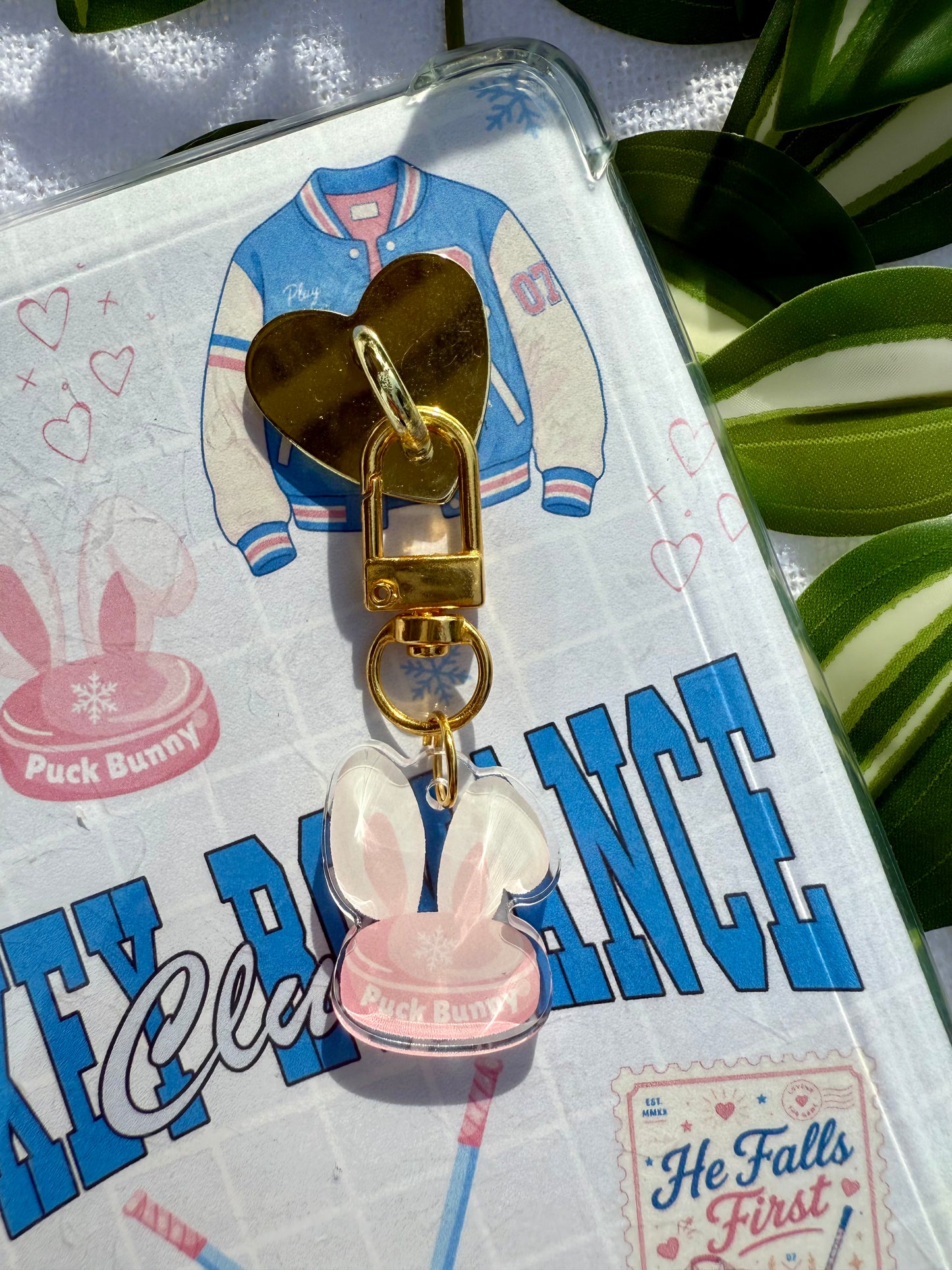 Kindle / E-Reader Charm Clip On - Puck Bunny