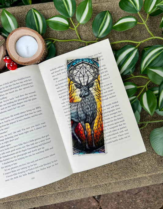 Stained Glass Style Deer Bookmark
