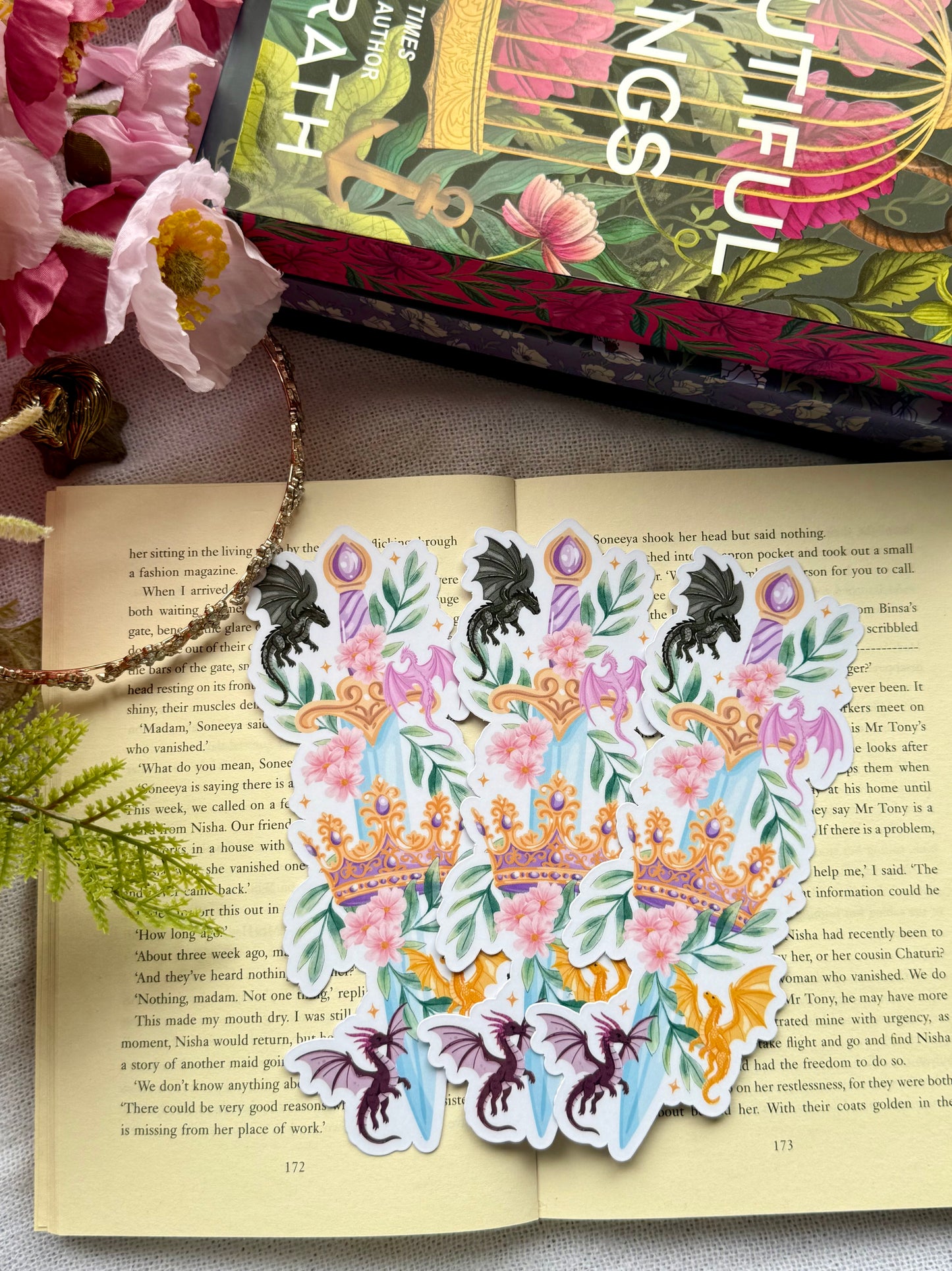 Romantasy Sword with Dragons Die Cut Bookmark