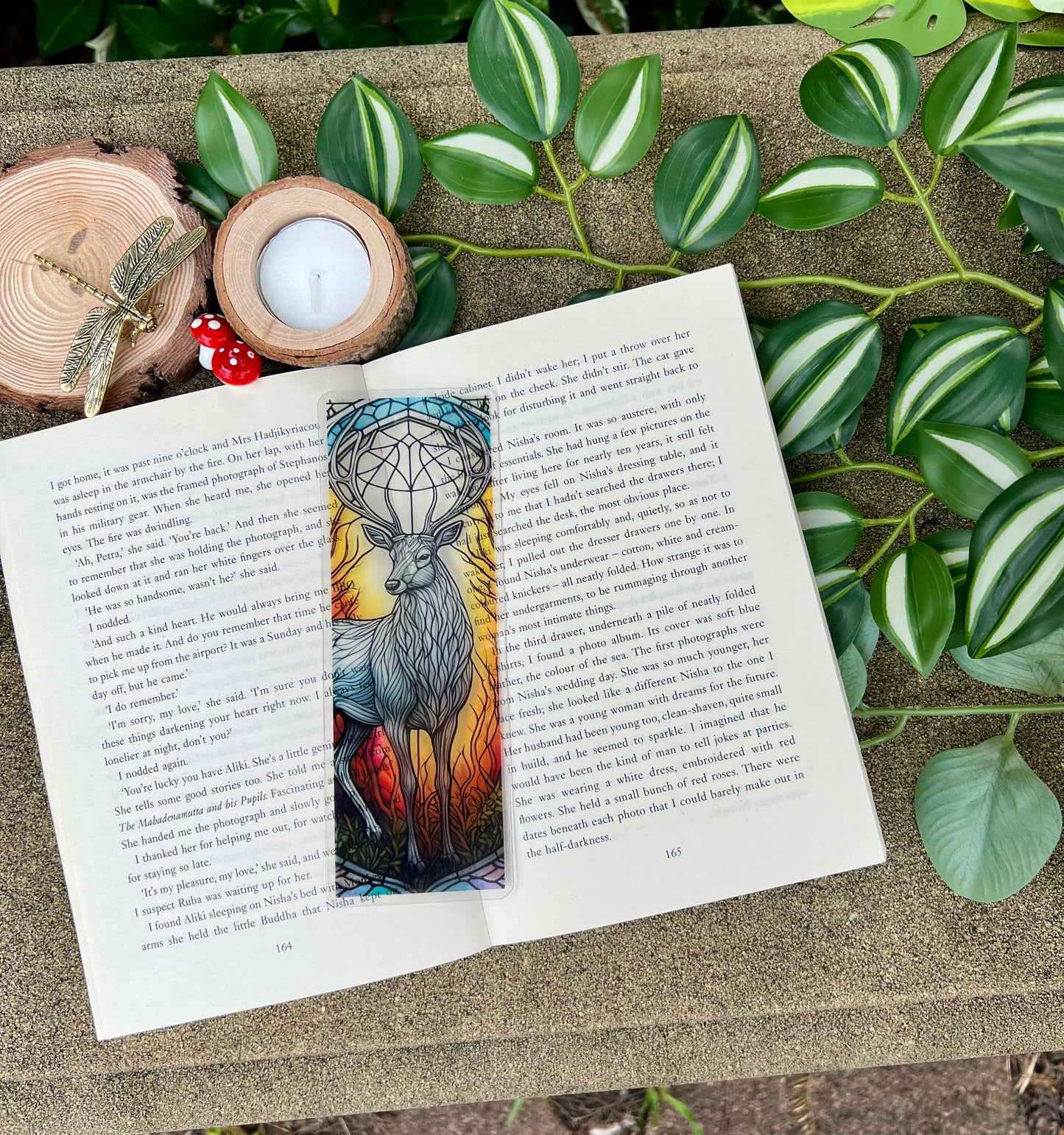 Stained Glass Style Deer Bookmark