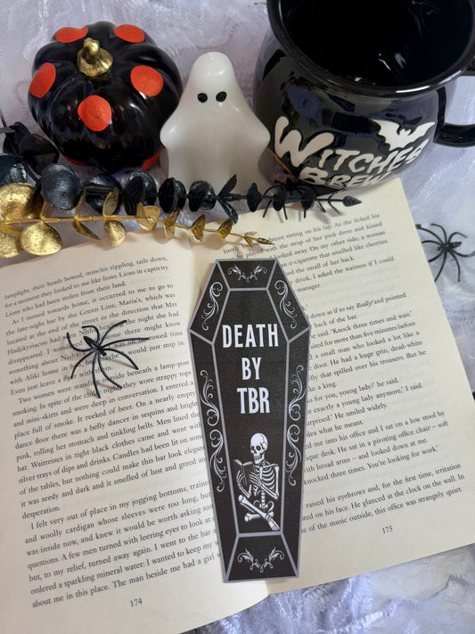 Death by TBR Coffin Die Cut Bookmark