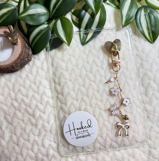 Kindle / E-Reader Charm Chain - White Coquette