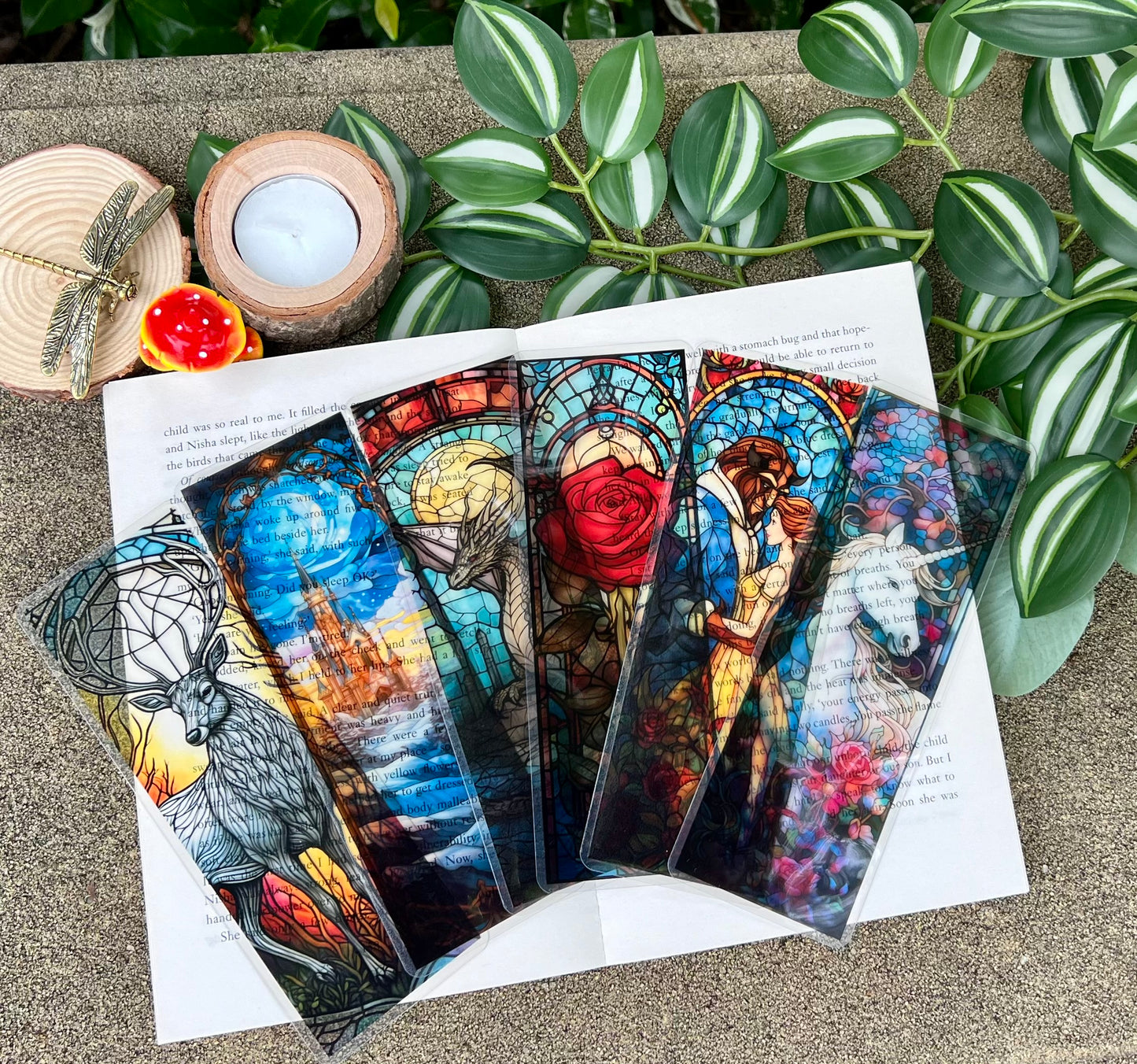 Stained Glass Style Deer Bookmark
