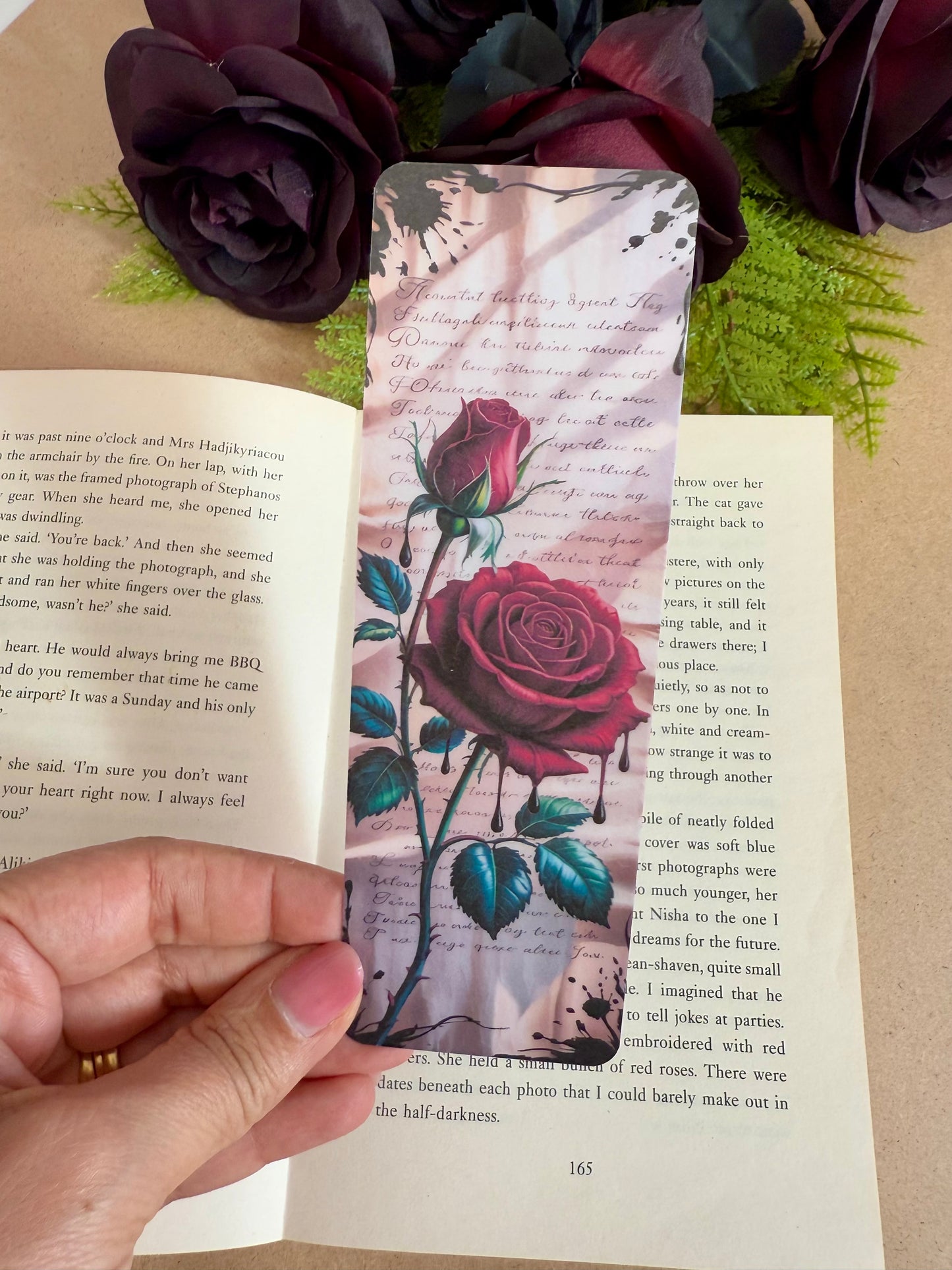 Gothic Red Rose Bookmark