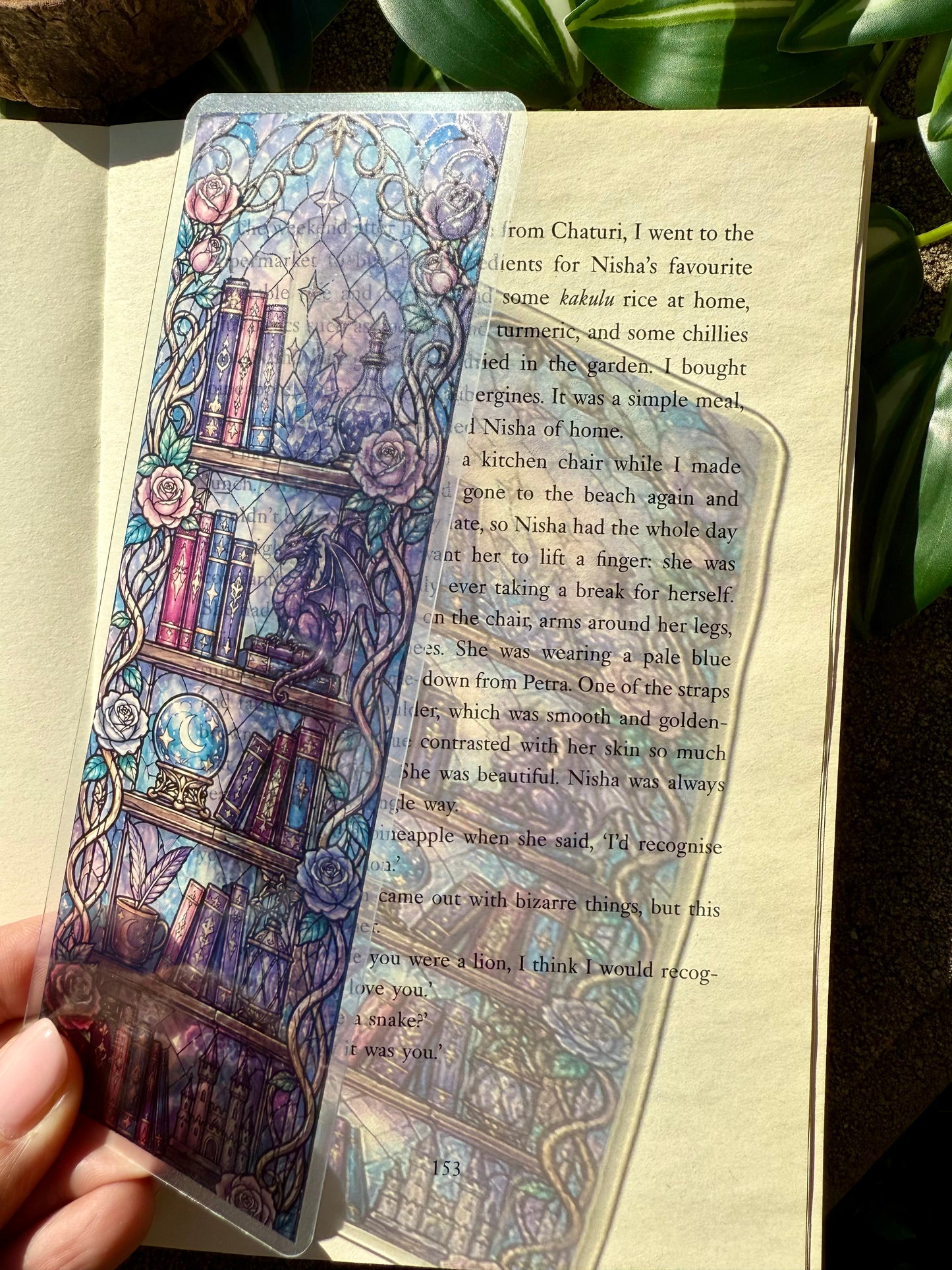 Stained Glass Style Fantasy Bookshelf Bookmark