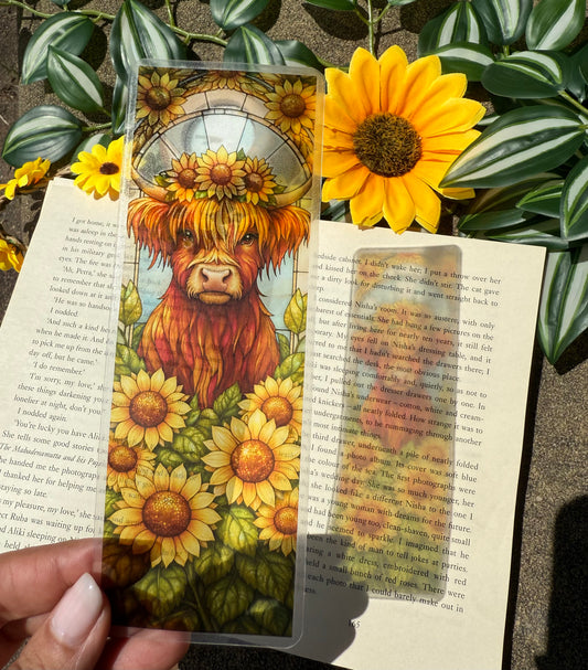 Stained Glass Highland Cow Bookmark