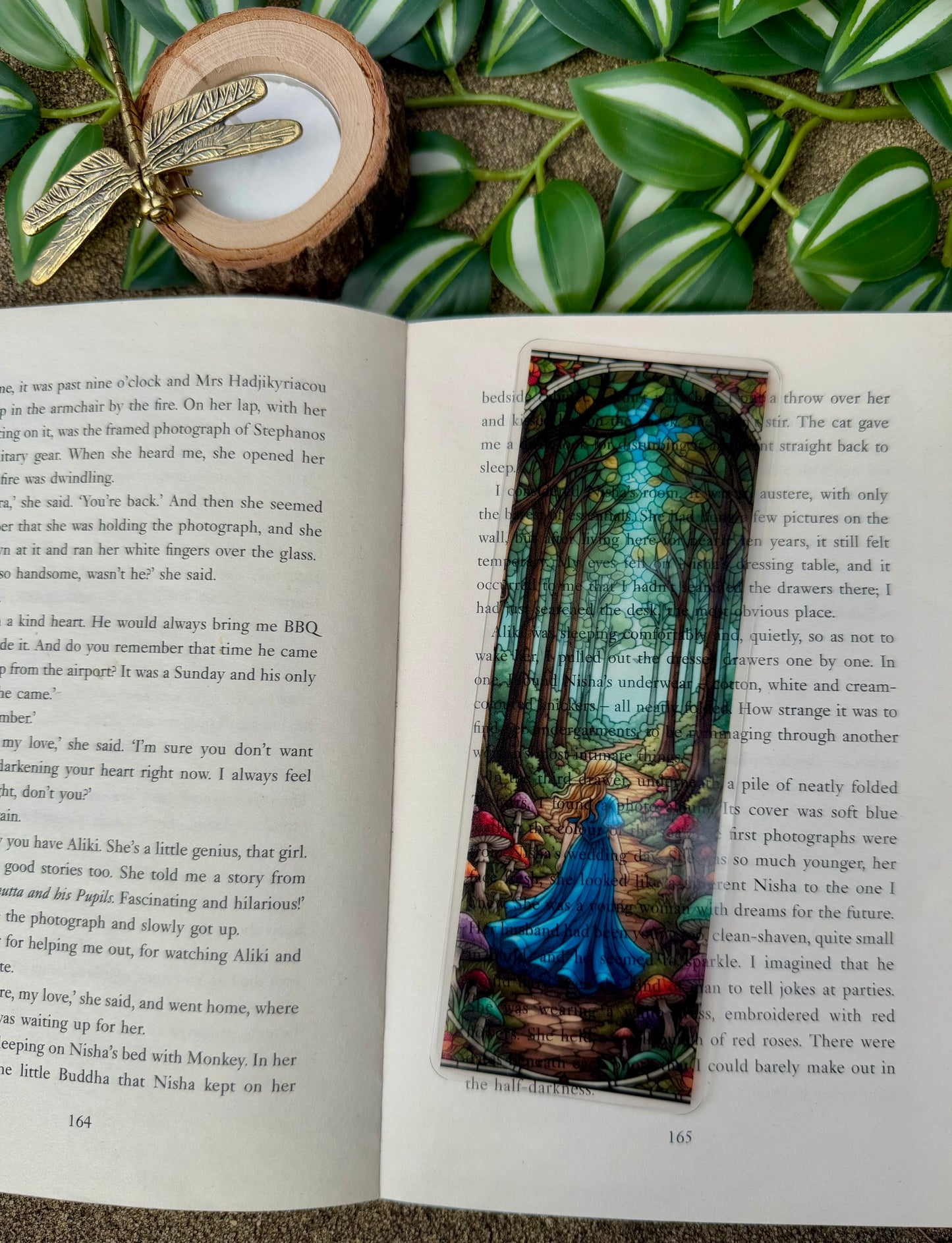 Stained Glass Style Girl in Forest Bookmark