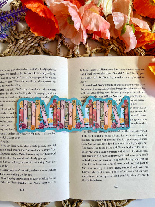 Floral Bookshelf Die Cut Bookmark