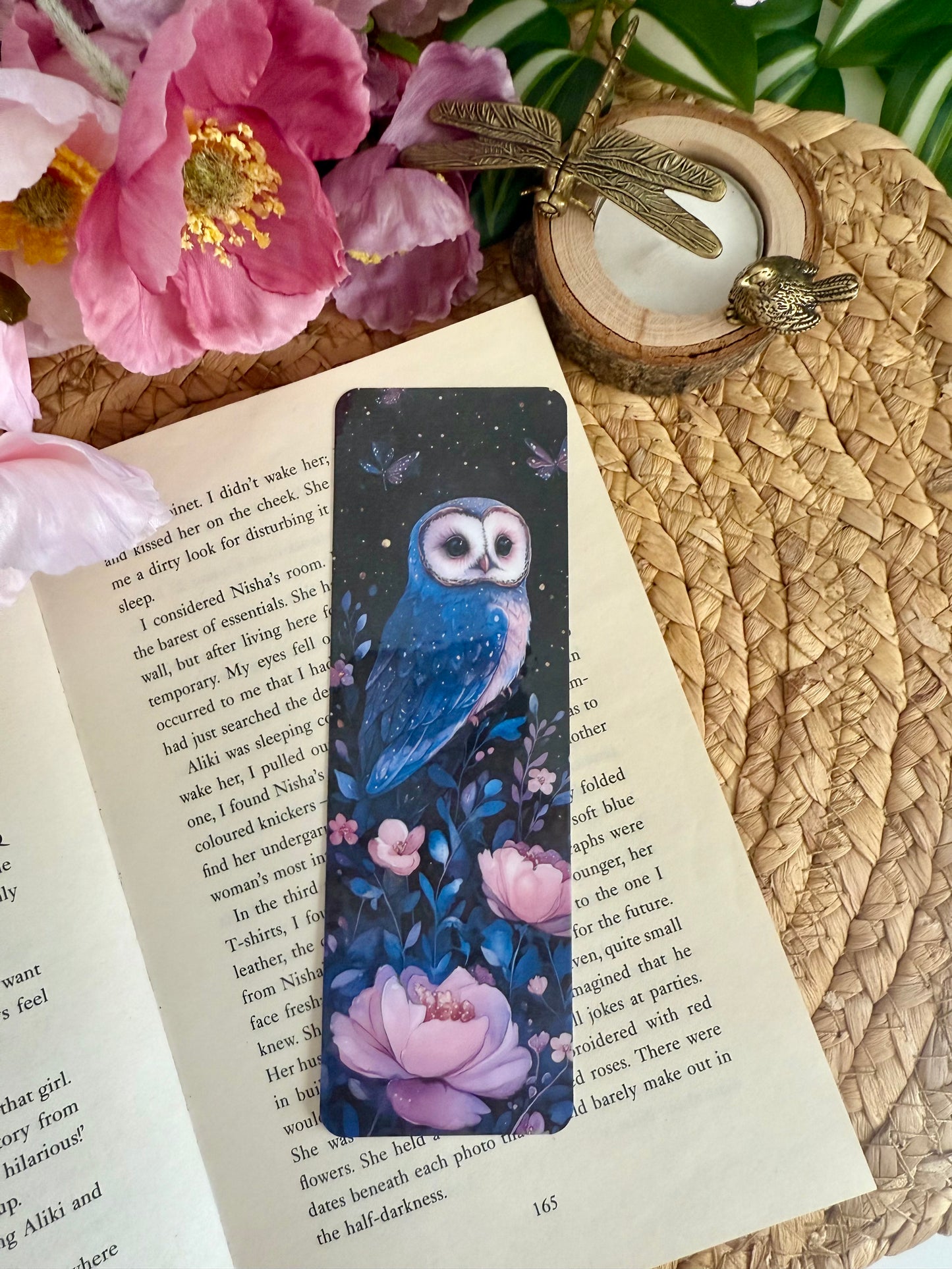 Night Floral Owl Bookmark