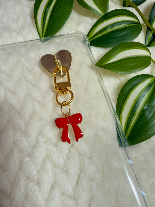 Kindle / E-Reader Charm Clip On - Red Bow