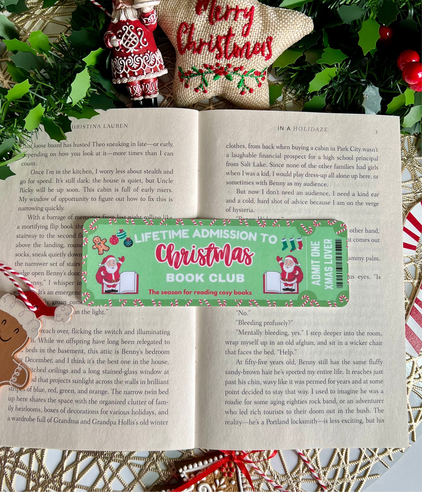 Christmas Book Club Bookmark
