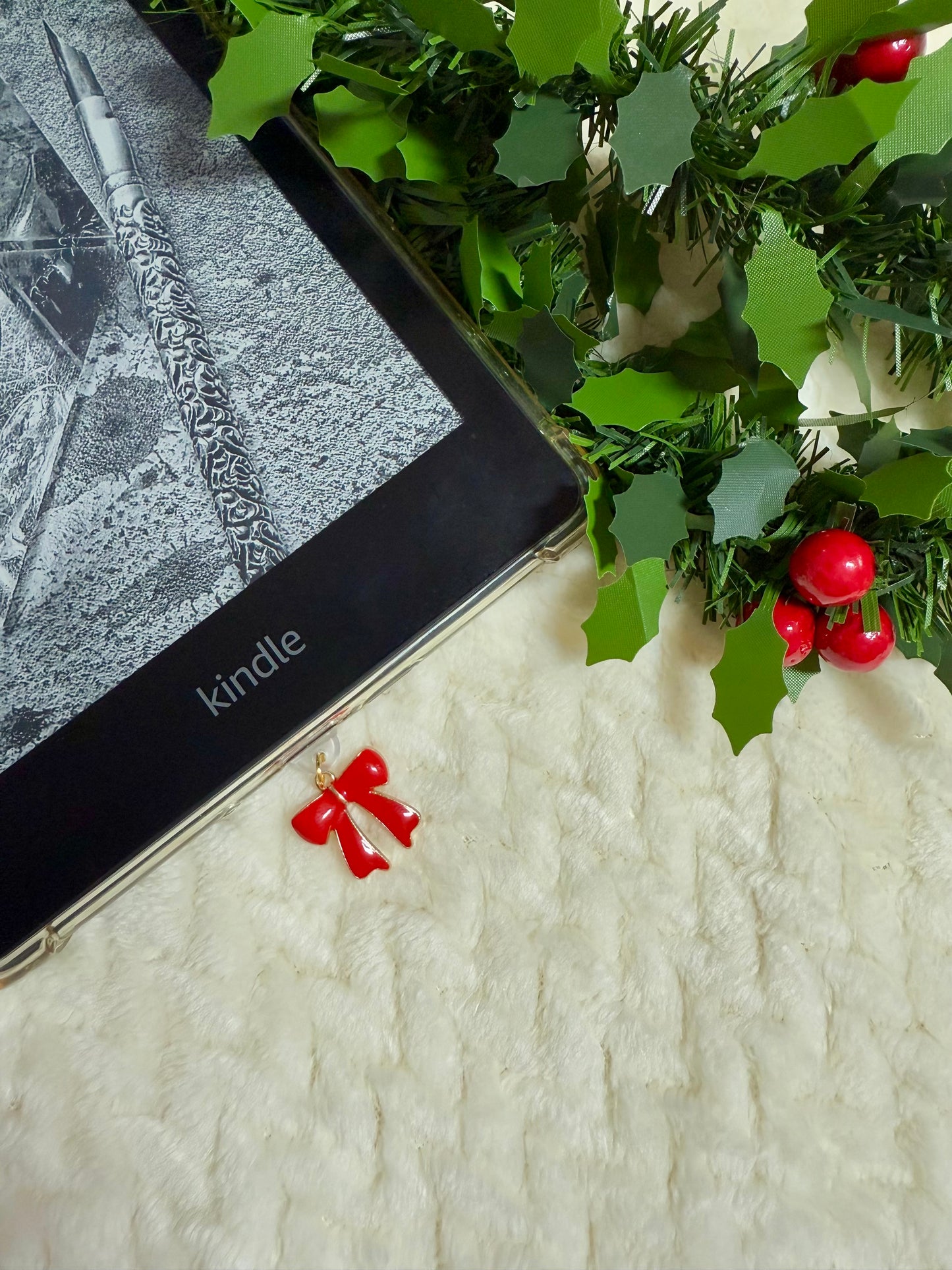 Kindle / E-Reader Charm Coquette Red Bow