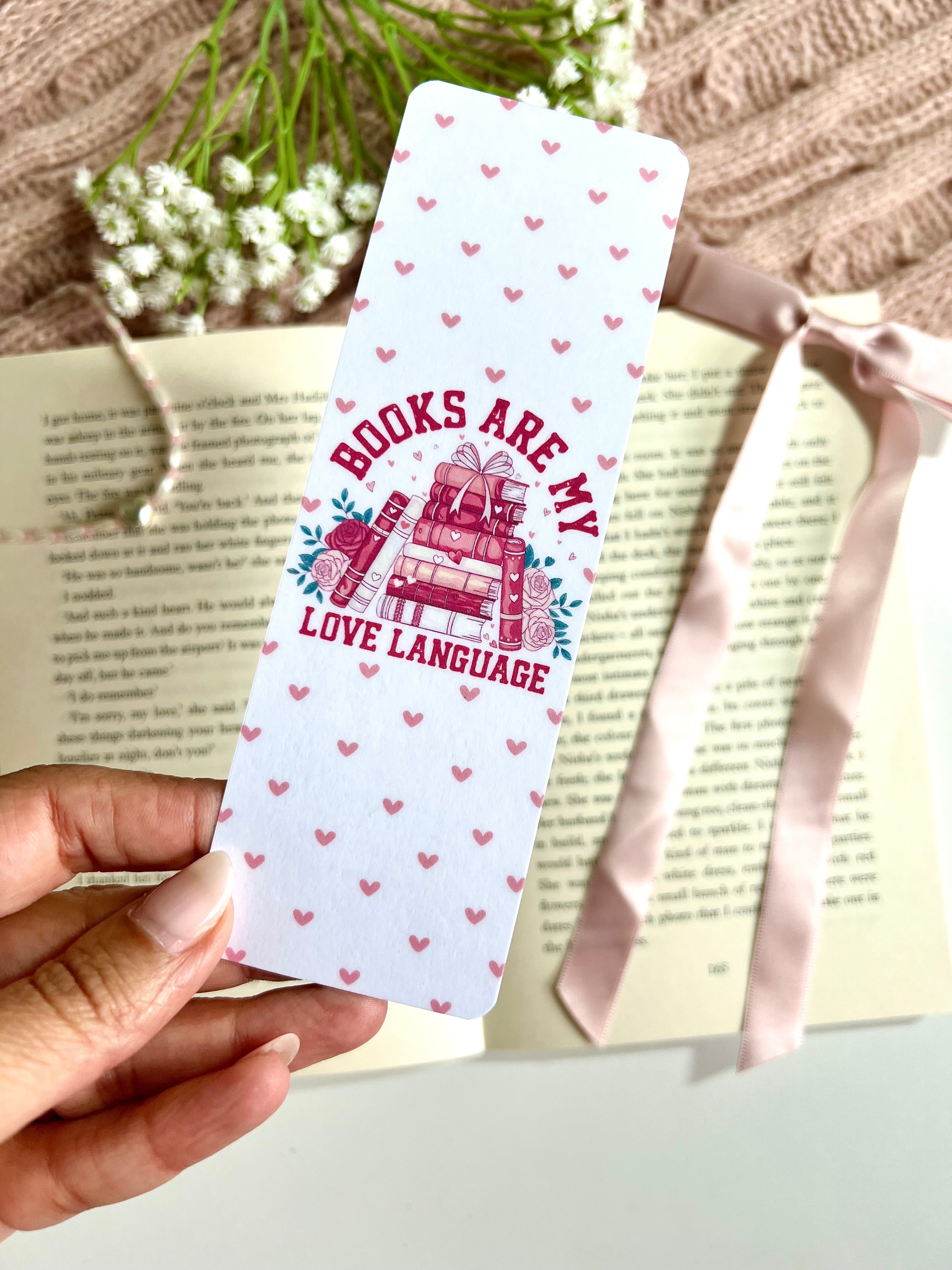Books are my Love Language Bookmark – Hooked on a Book