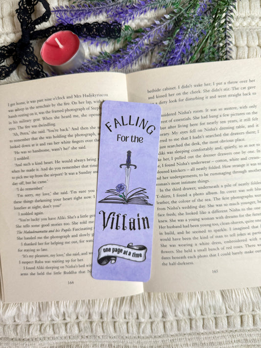 Falling for the Villain One Page at a Time Bookmark