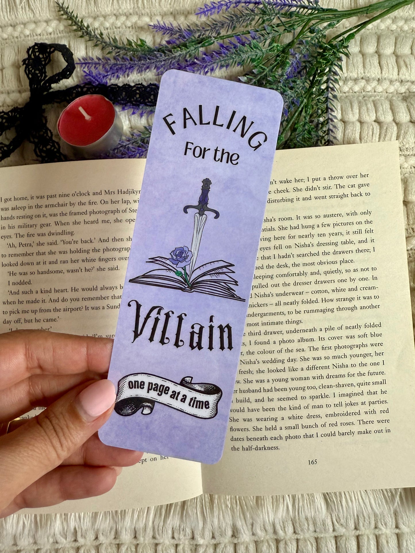 Falling for the Villain One Page at a Time Bookmark