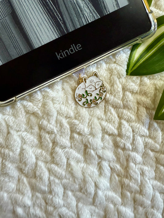 Kindle / E-Reader Charm Floral Fox