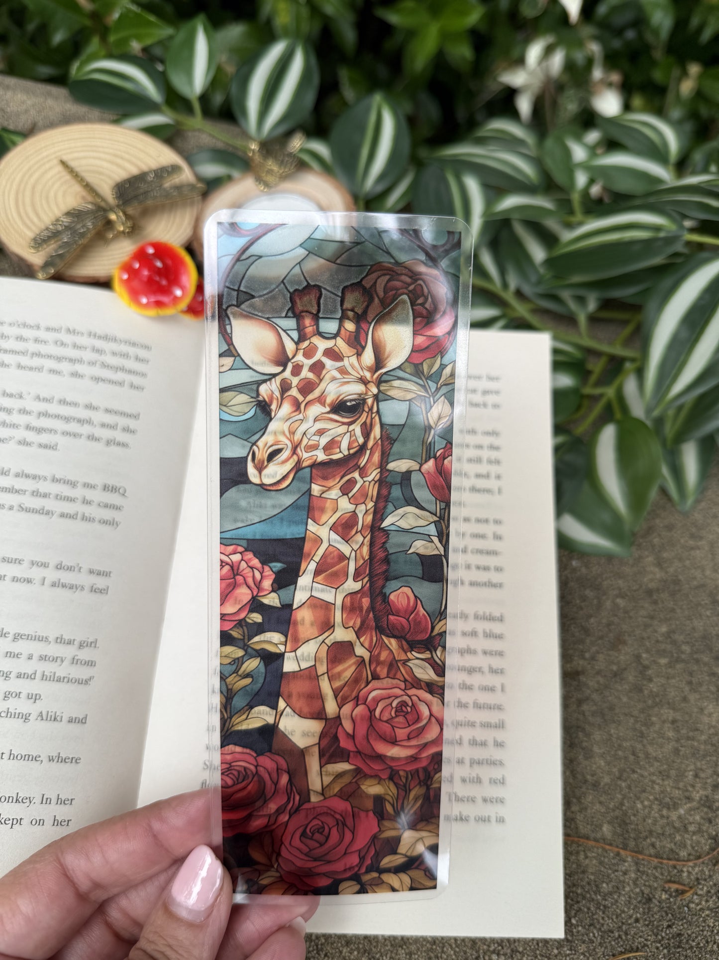 Stained Glass Style Giraffe Bookmark