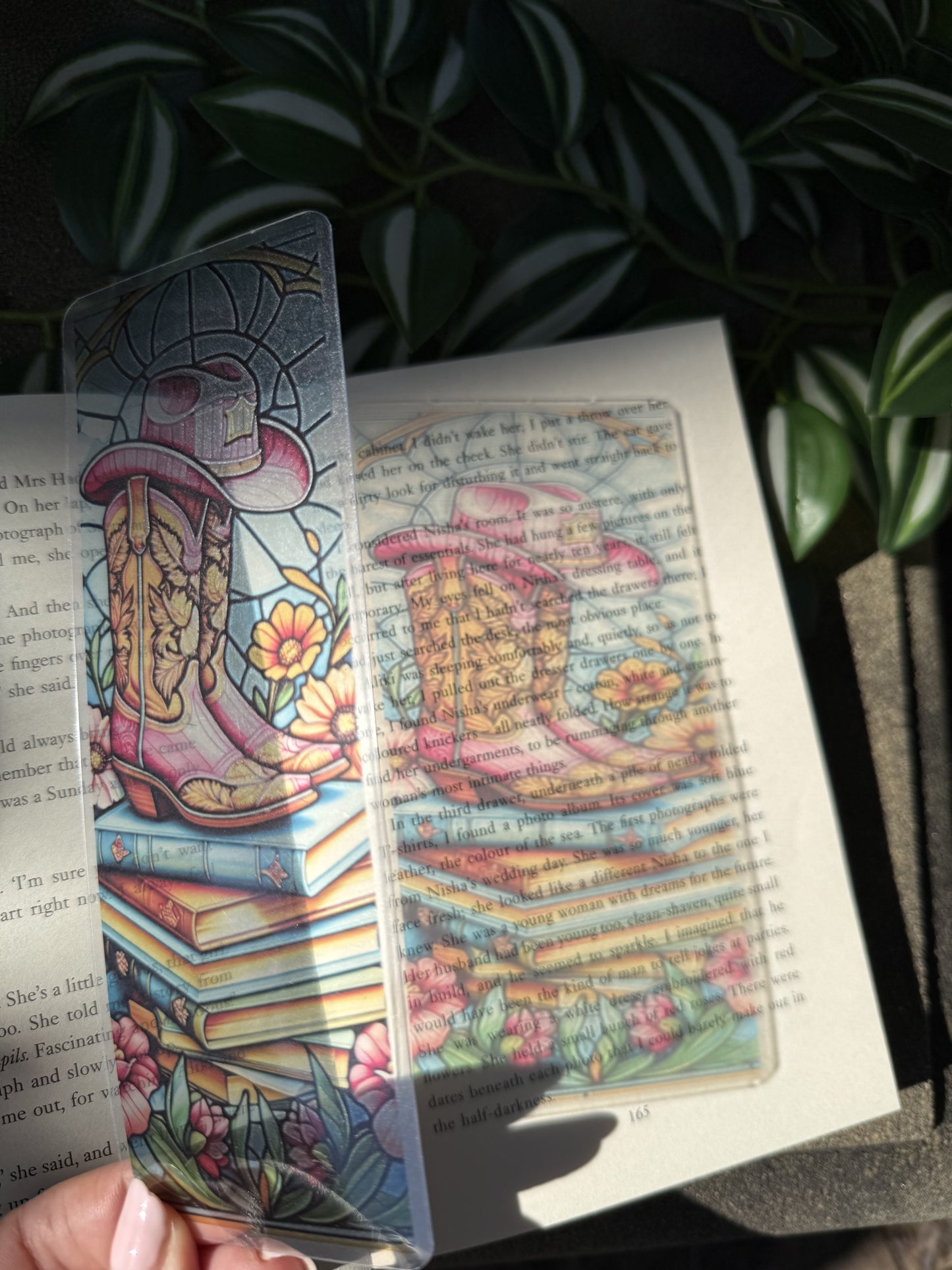 Stained Glass Style Cowboy Romance Bookmark