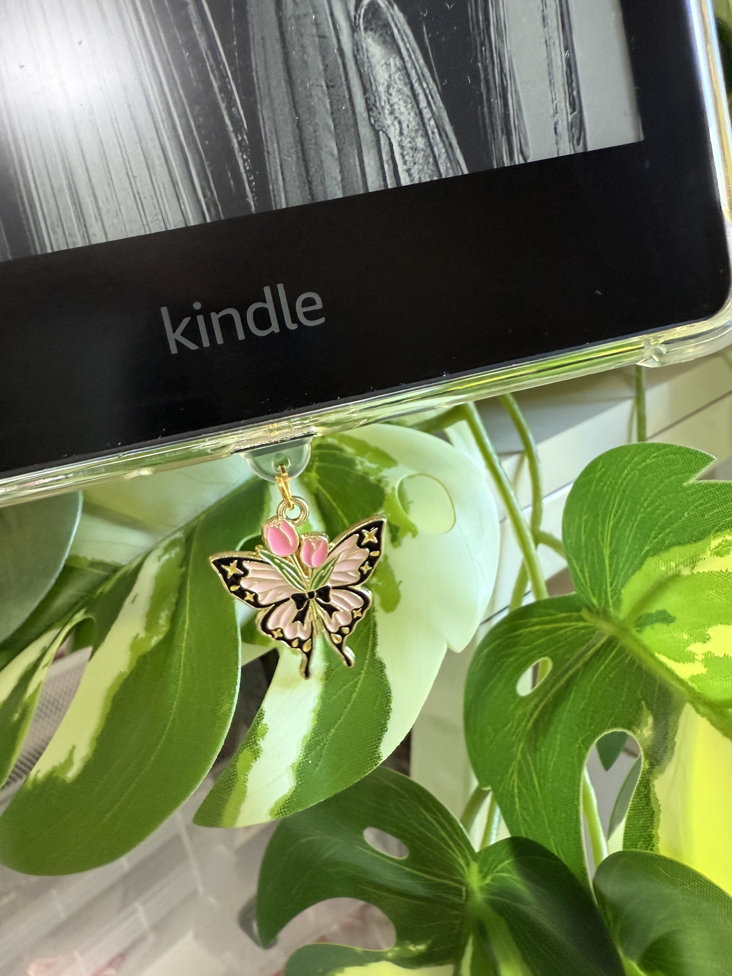 Kindle / E-Reader Charm Floral Butterfly