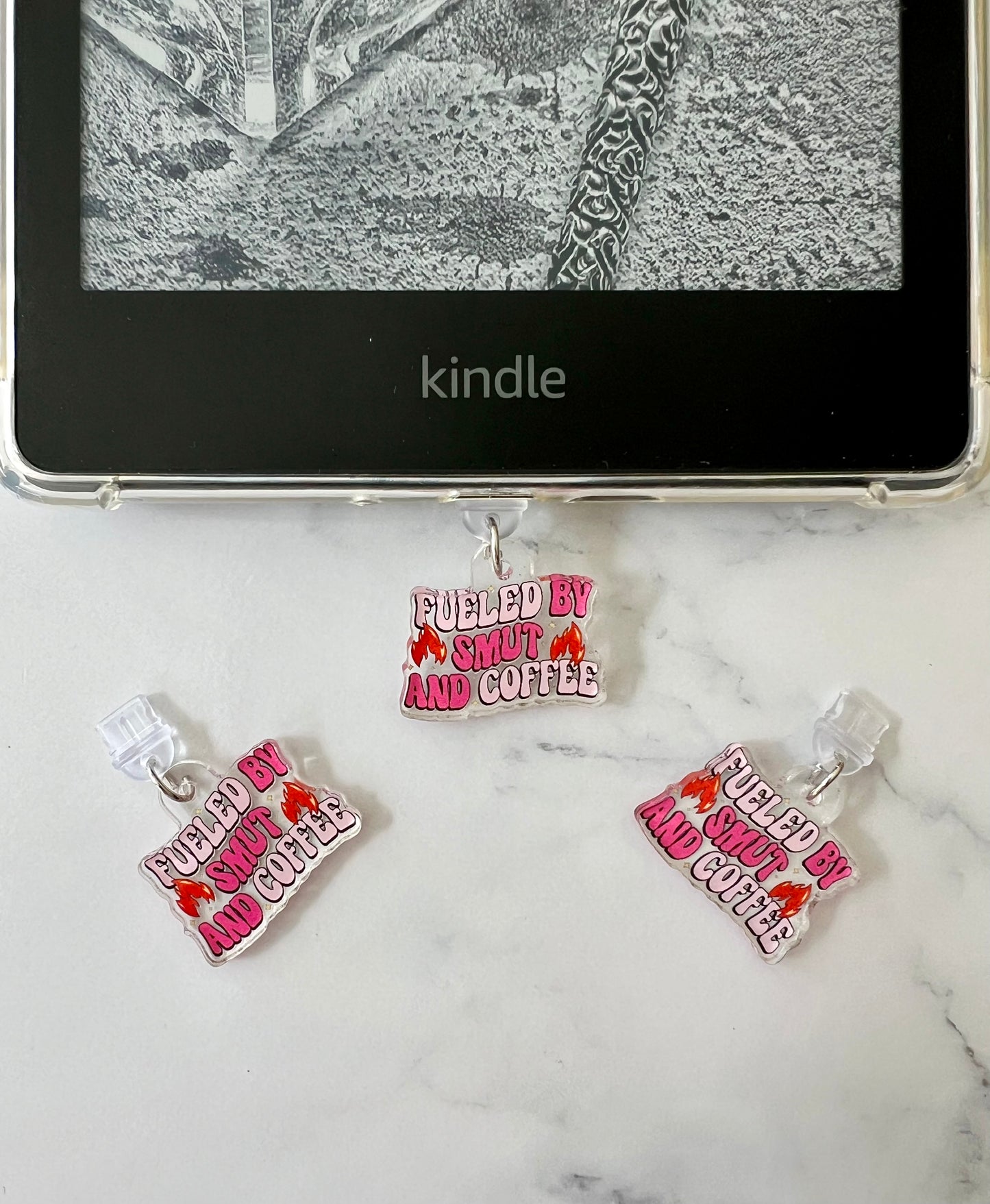Kindle / E-Reader Charm Fueled by Smut and Coffee