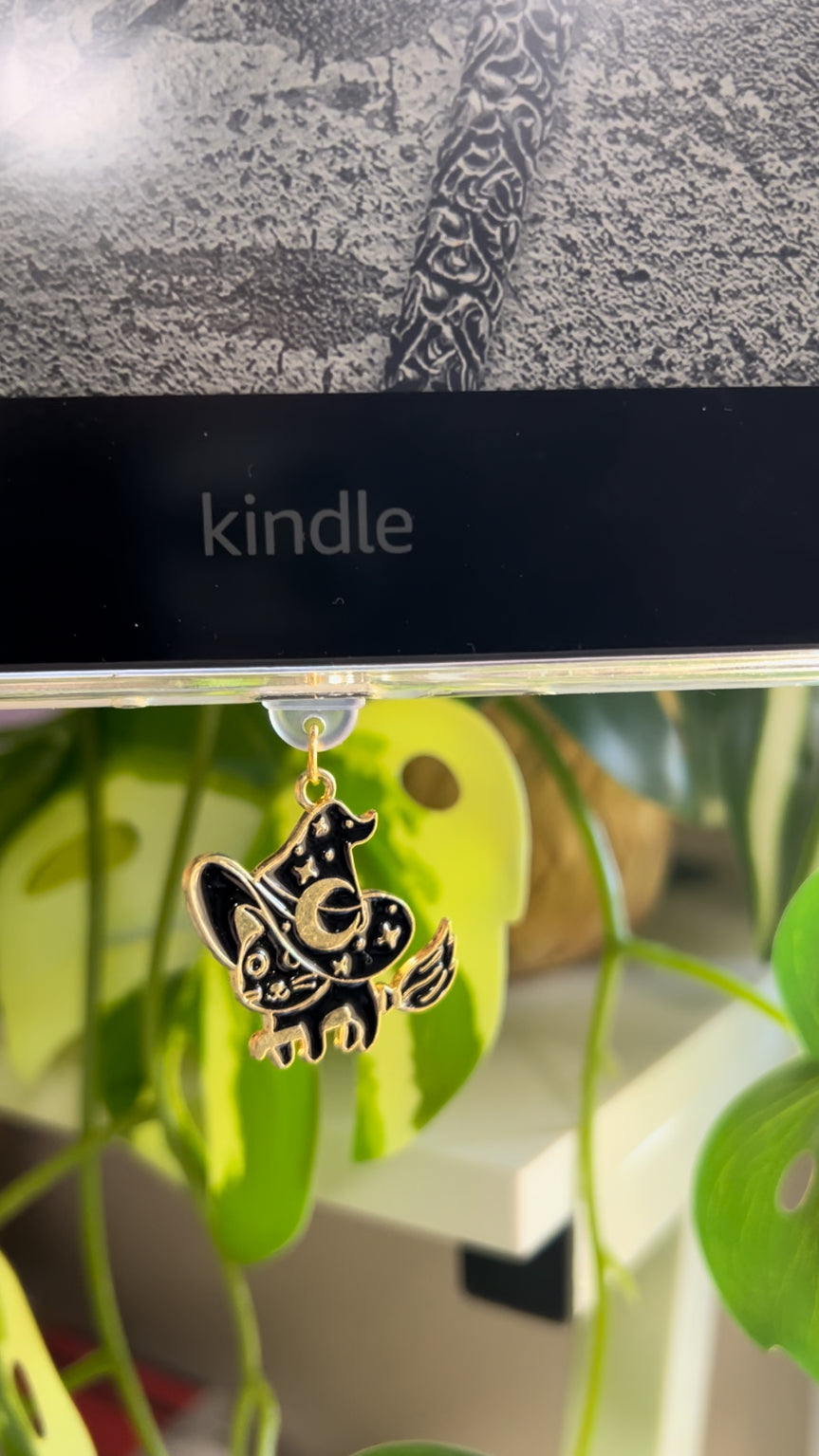 Kindle / E-Reader Charm Witchy Cat