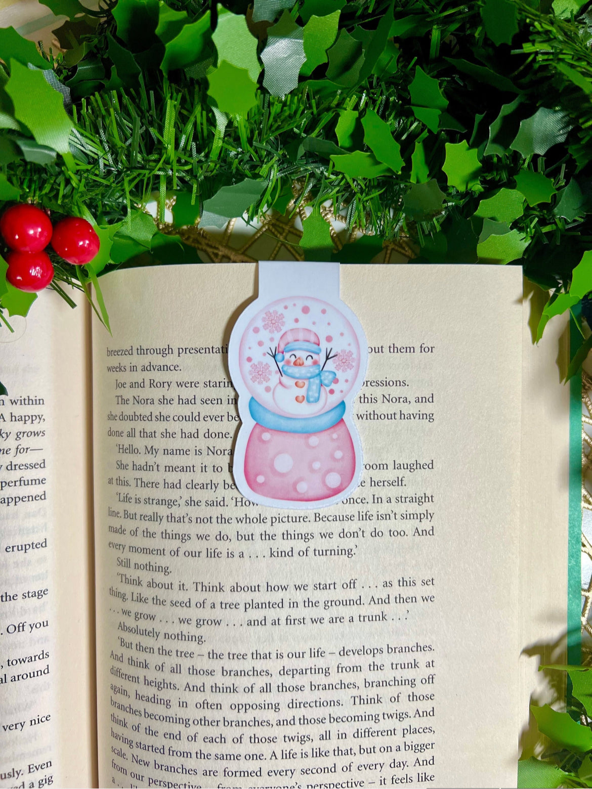 Snowman in a Snow Globe Magnetic Bookmark