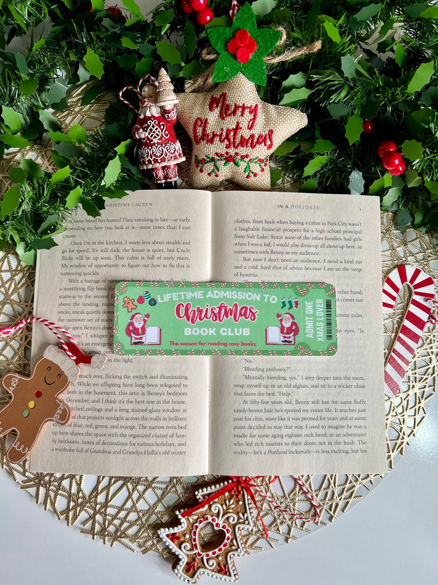 Christmas Book Club Bookmark